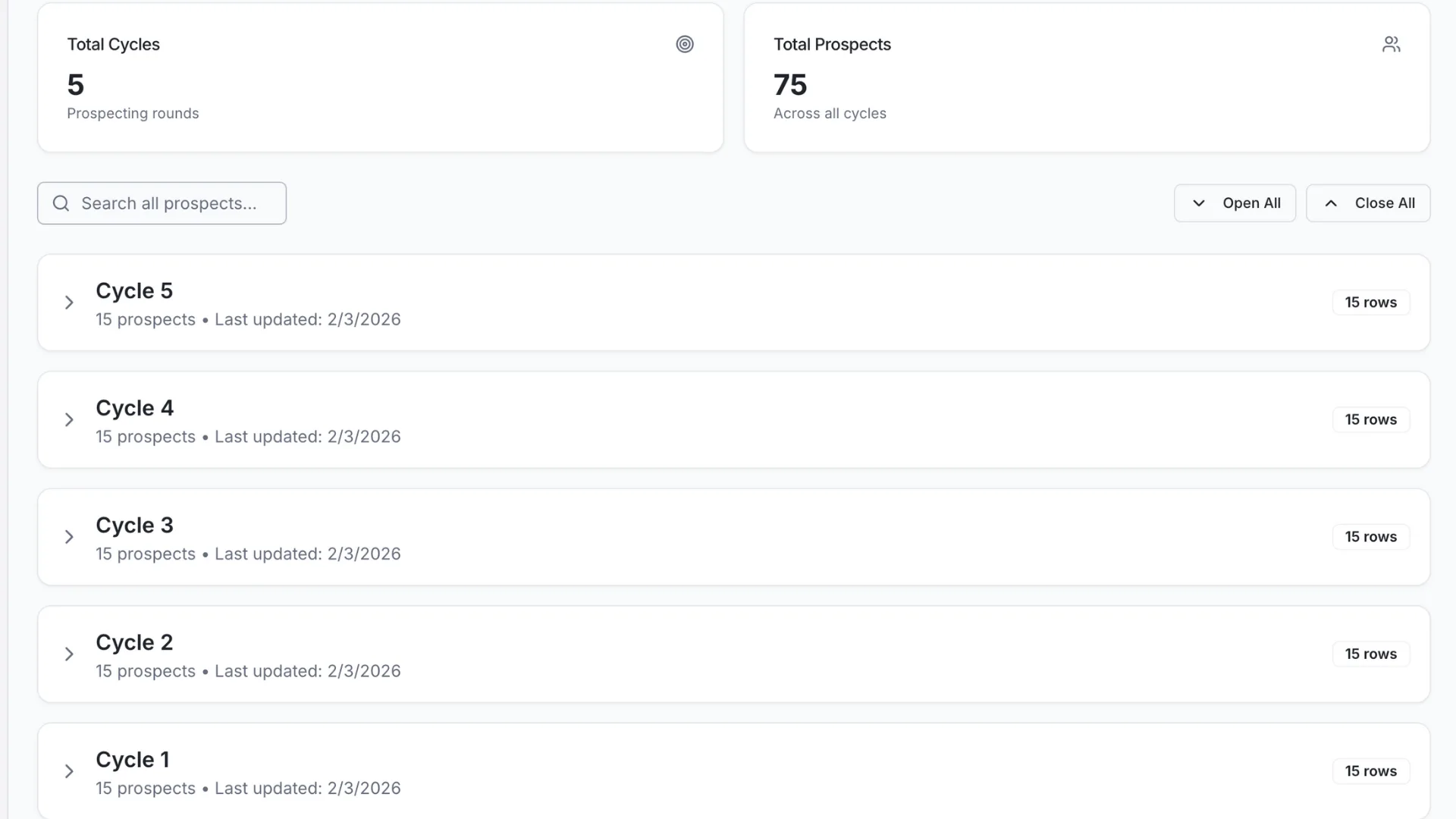 Automated Outreach Cycles showing AI-powered email sequences and follow-ups